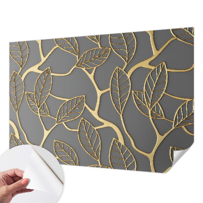 Papel de parede autocolante para quarto com folhas elegantes
