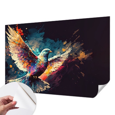 Papel de parede autocolante com estampa de pássaro colorido