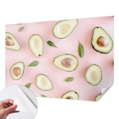 Papel de parede autocolante para quarto com estampa com padrão de abacate