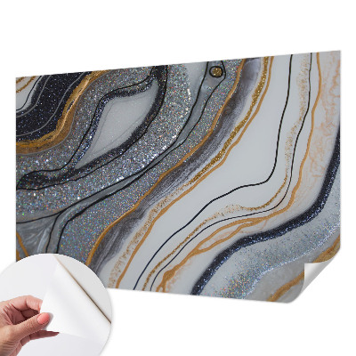 Papel de parede 3D com padrão de ondas de pedra