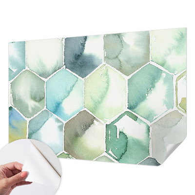 Papel de parede infantil Hexágonos em tons pastel