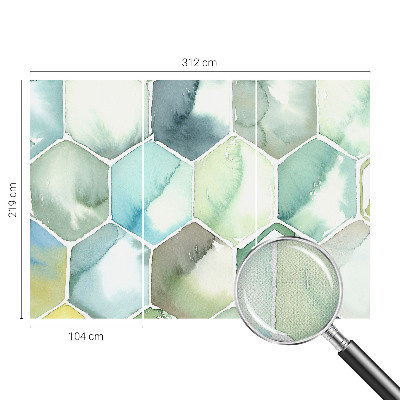Papel de parede infantil Hexágonos em tons pastel