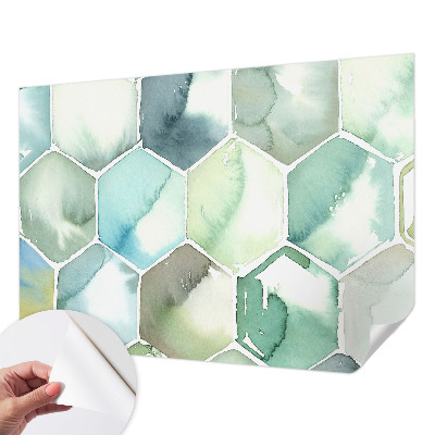 Papel de parede infantil Hexágonos em tons pastel