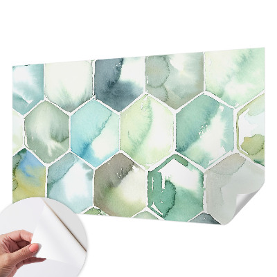 Papel de parede infantil Hexágonos em tons pastel
