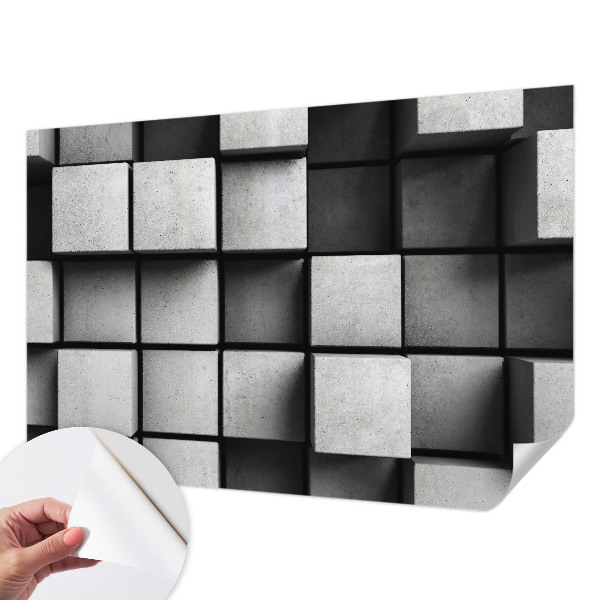 Papel de parede 3D cubos geométricos