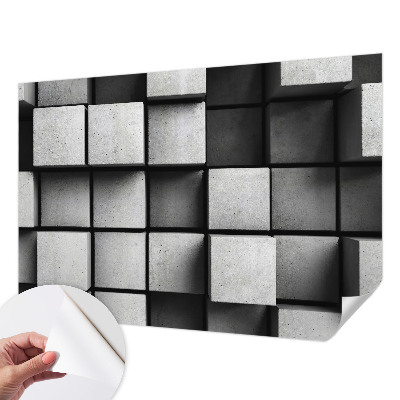 Papel de parede 3D cubos geométricos