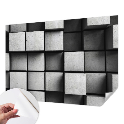 Papel de parede 3D cubos geométricos
