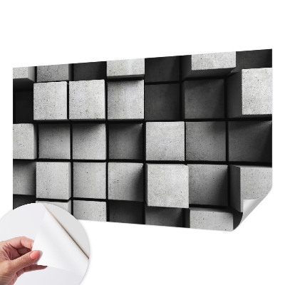 Papel de parede 3D cubos geométricos
