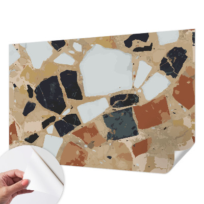Papel de parede autocolante para sala com estampa de pedras rústicas