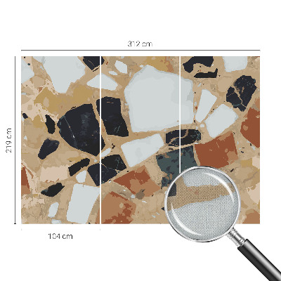 Papel de parede autocolante para sala com estampa de pedras rústicas