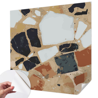 Papel de parede autocolante para sala com estampa de pedras rústicas