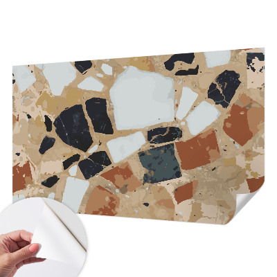 Papel de parede autocolante para sala com estampa de pedras rústicas
