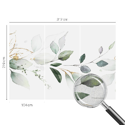 Papel de parede 3D Folhas verdes