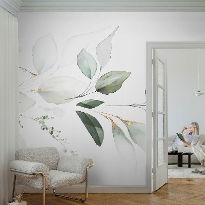 Papel de parede 3D Folhas verdes