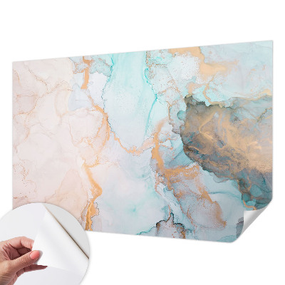 Papel de parede infantil com estampa de ondas em aquarela