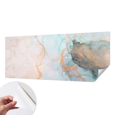Papel de parede infantil com estampa de ondas em aquarela