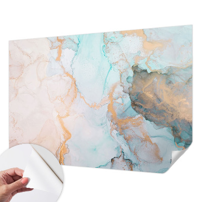 Papel de parede infantil com estampa de ondas em aquarela