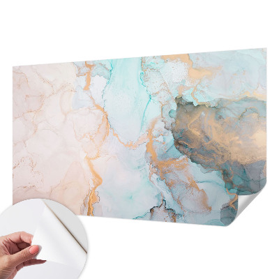 Papel de parede infantil com estampa de ondas em aquarela