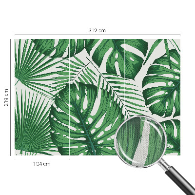 Papel de parede autocolante para sala Folhas tropicais
