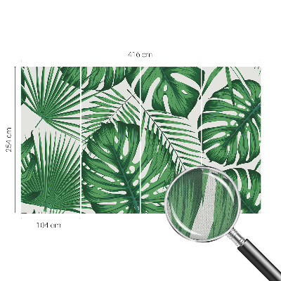 Papel de parede autocolante para sala Folhas tropicais