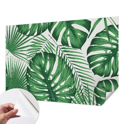 Papel de parede autocolante para sala Folhas tropicais