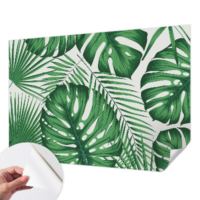 Papel de parede autocolante para sala Folhas tropicais