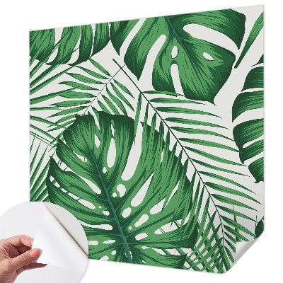 Papel de parede autocolante para sala Folhas tropicais