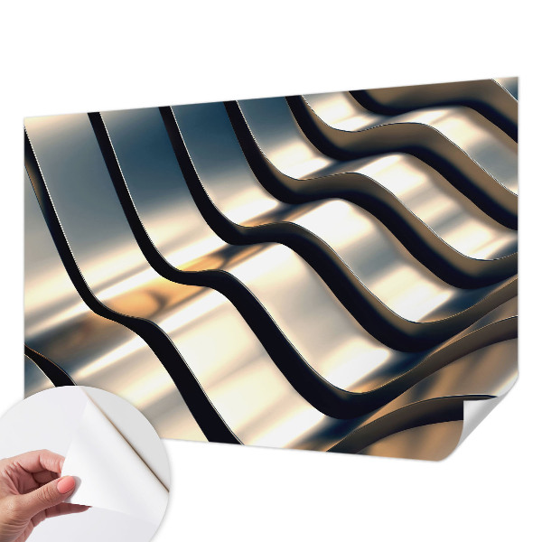 Papel de parede autocolante para quarto Ondas metálicas