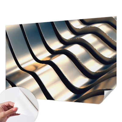 Papel de parede autocolante para quarto Ondas metálicas