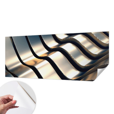 Papel de parede autocolante para quarto Ondas metálicas