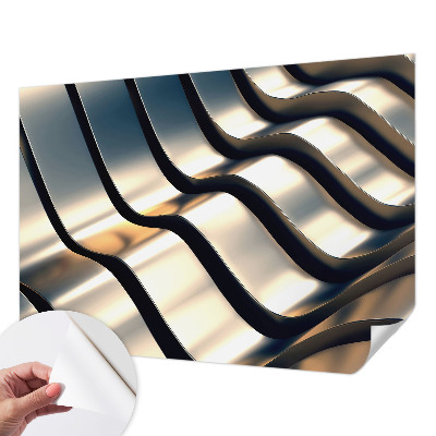 Papel de parede autocolante para quarto Ondas metálicas