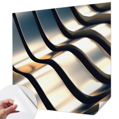 Papel de parede autocolante para quarto Ondas metálicas