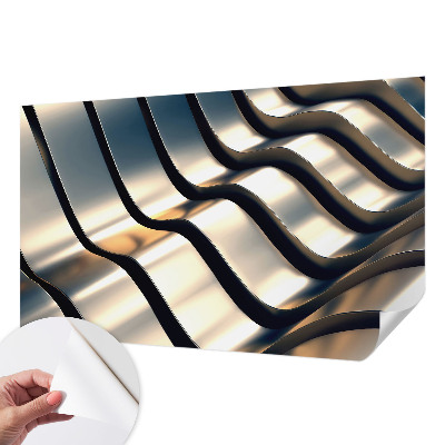Papel de parede autocolante para quarto Ondas metálicas