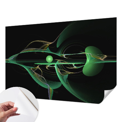 Autocolante de parede fotográfico com padrão de ondas verdes