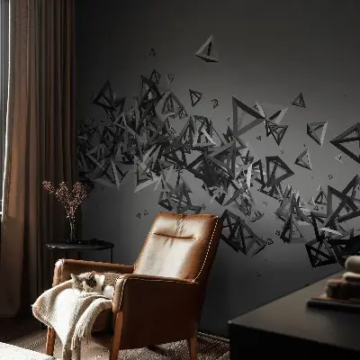 Papel de parede autocolante para quarto com estampa de abstrações geométricas
