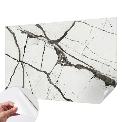 Papel de parede autocolante com padrão de rachaduras em mármore
