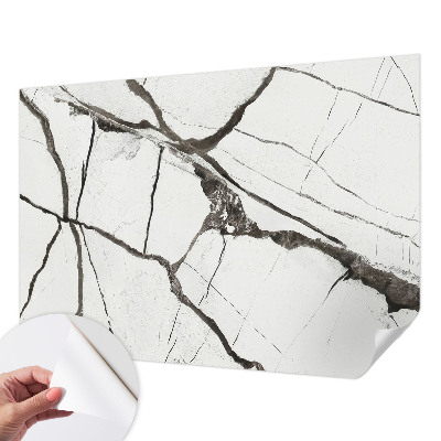 Papel de parede autocolante com padrão de rachaduras em mármore