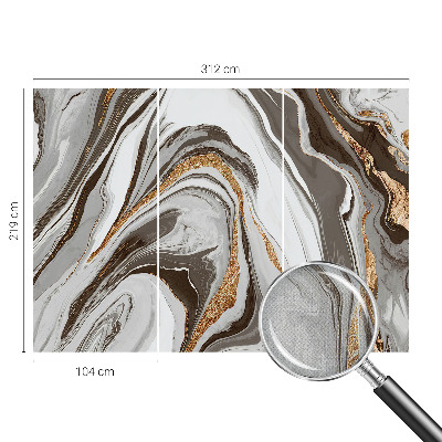 Papel de parede 3D com padrão de espirais de mármore