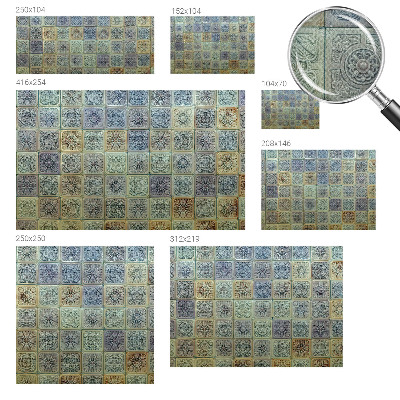 Papel de parede infantil com padrão de azulejos geométricos