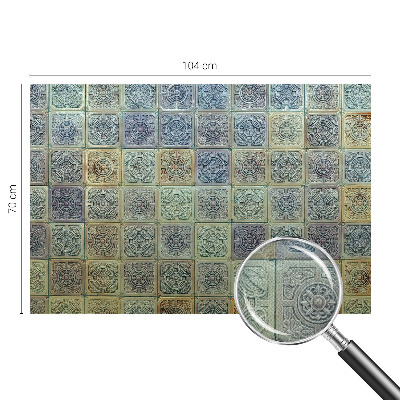 Papel de parede infantil com padrão de azulejos geométricos