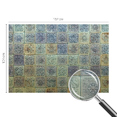Papel de parede infantil com padrão de azulejos geométricos