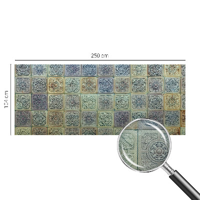 Papel de parede infantil com padrão de azulejos geométricos
