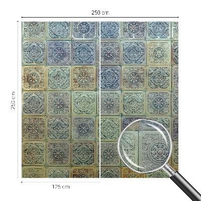 Papel de parede infantil com padrão de azulejos geométricos
