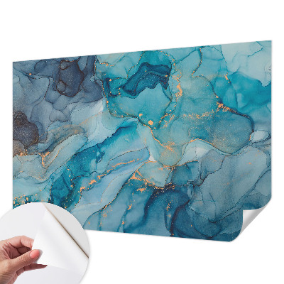 Papel de parede infantil com padrão abstrato em tons de azul