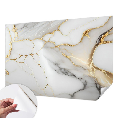 Papel de parede autocolante para sala com padrão de mármore em acabamento elegante