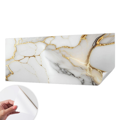Papel de parede autocolante para sala com padrão de mármore em acabamento elegante