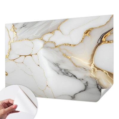 Papel de parede autocolante para sala com padrão de mármore em acabamento elegante