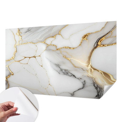 Papel de parede autocolante para sala com padrão de mármore em acabamento elegante