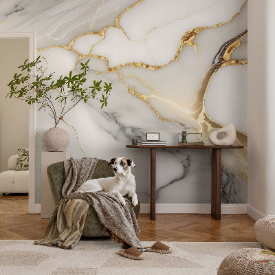 Papel de parede autocolante para sala Elegância do mármore