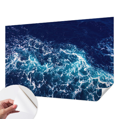 Papel de parede autocolante para quarto com estampa de ondas do mar